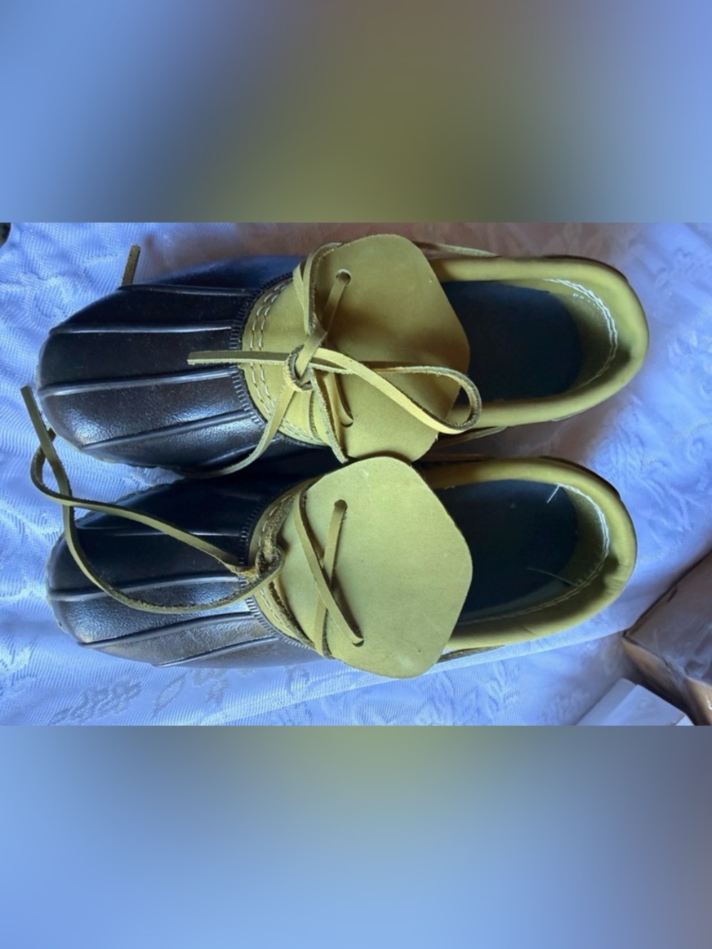 L.L. Bean Women's Olive and Dark Brown Rubber Mocs